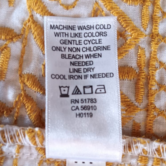 Maurices | White & Yellow Floral Embroidered Off-Shoulder Half Bell Sleeve Top - Picture 7 of 9